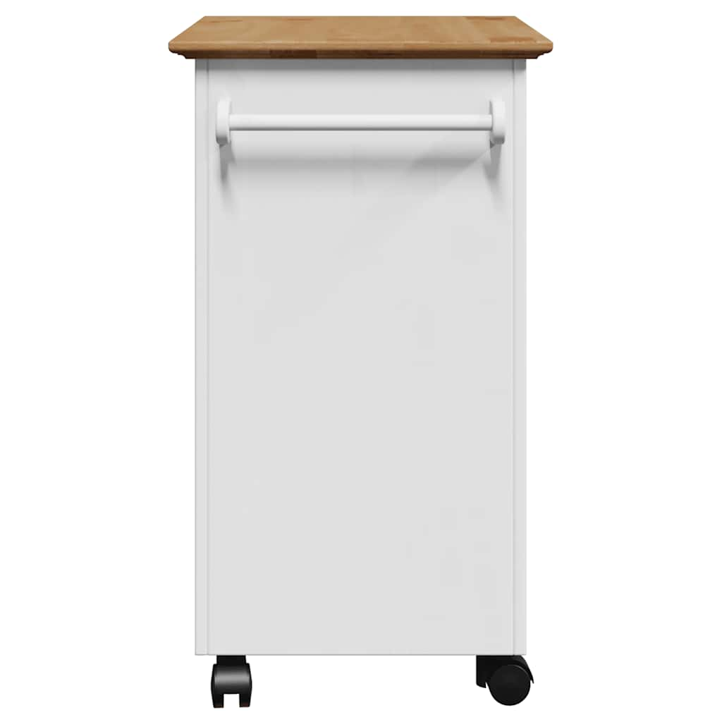 Carrello da Cucina BODO Bianco e Marrone 67,5x45x80 cm