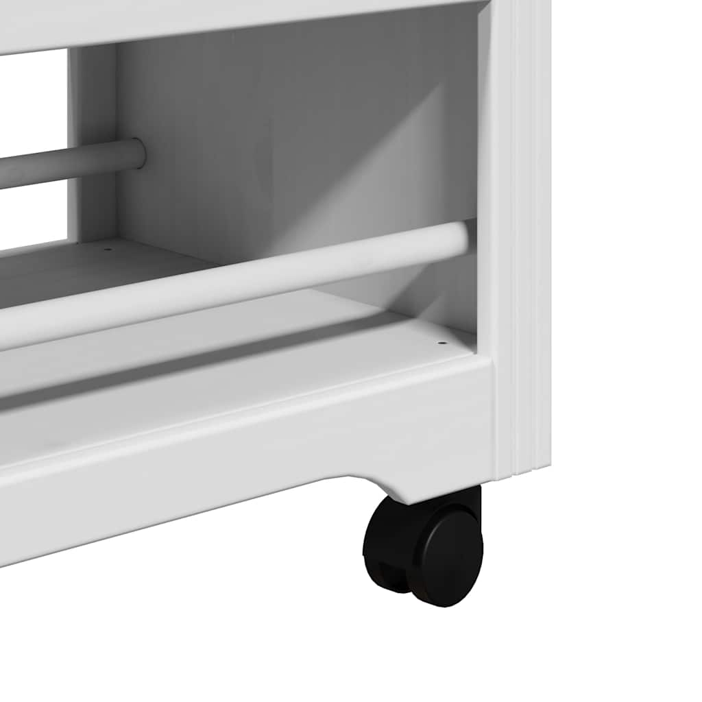 Carrello da Cucina BODO Bianco e Marrone 67,5x45x80 cm