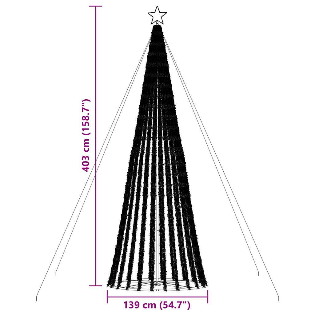 Albero di Natale a LED 1028 LED Bianco Caldo 403 cm