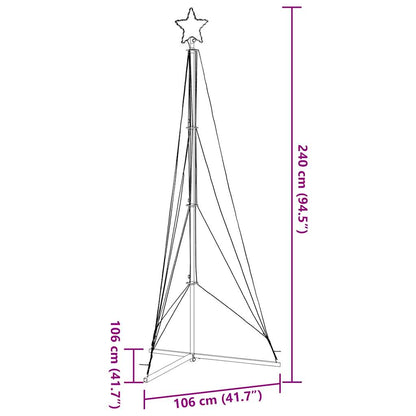 Albero di Natale a LED 483 LED Bianco Caldo 240 cm