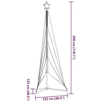 Albero di Natale a LED 525 LED Bianco Caldo 302 cm