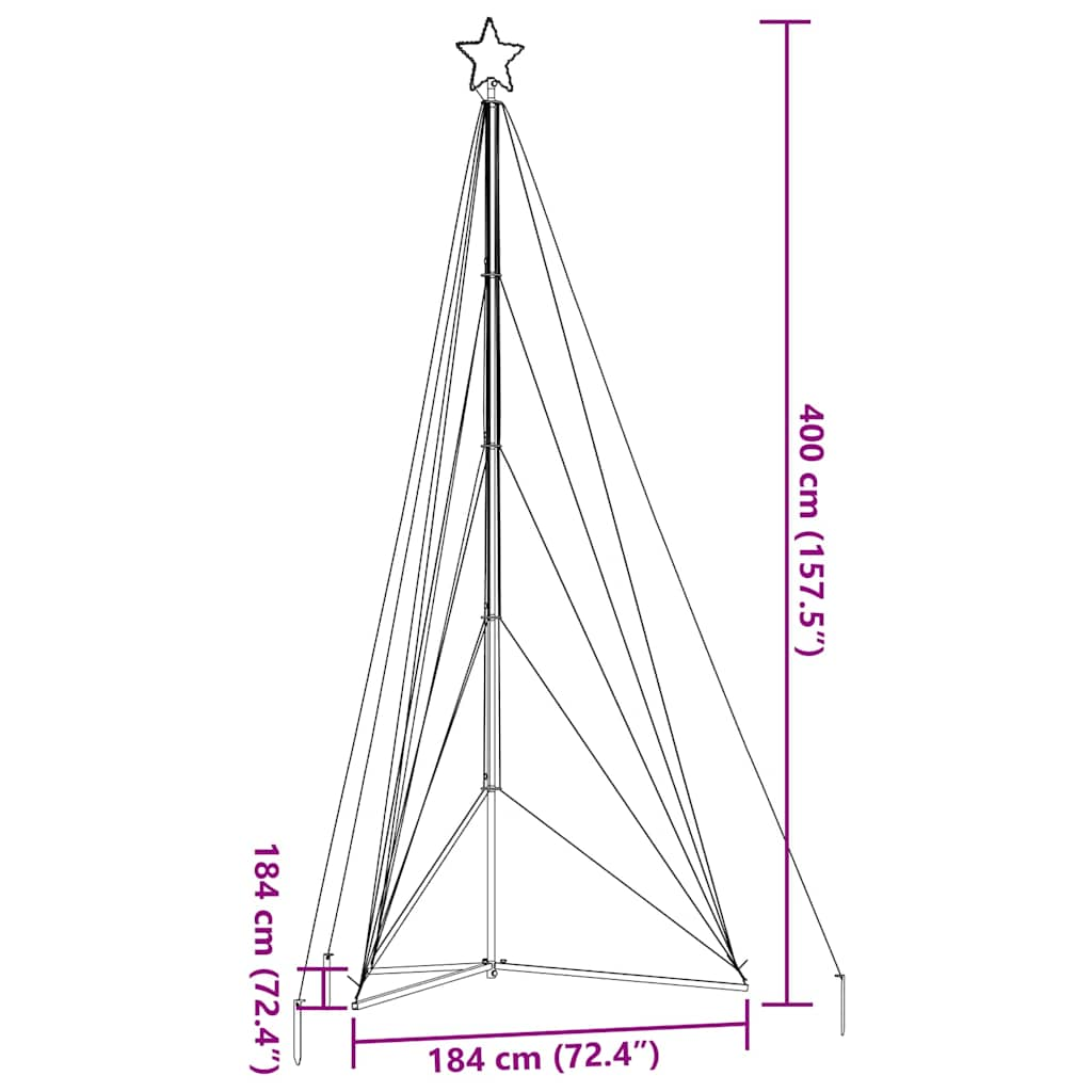 Albero di Natale a LED 615 LED Bianco Freddo 404,5 cm