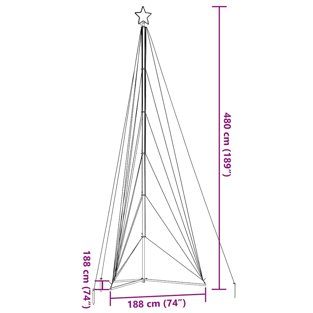 Albero di Natale a LED 861 LED Bianco Freddo 478 cm