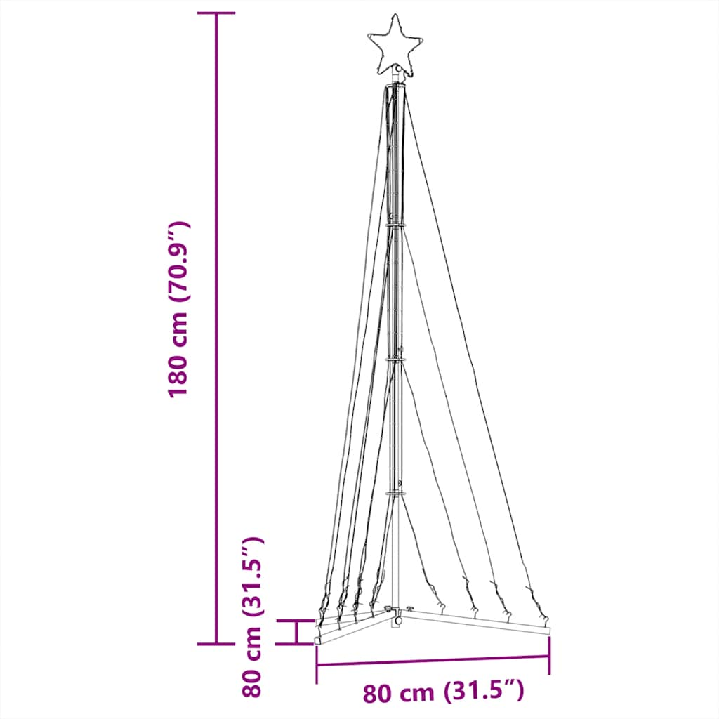 Albero di Natale a LED 339 LED Bianco Freddo 187 cm