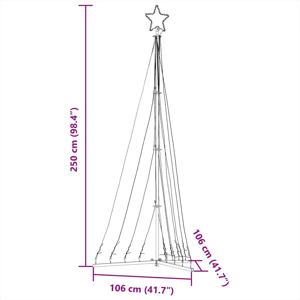 Albero di Natale a LED 447 LED Blu 249 cm - homemem39