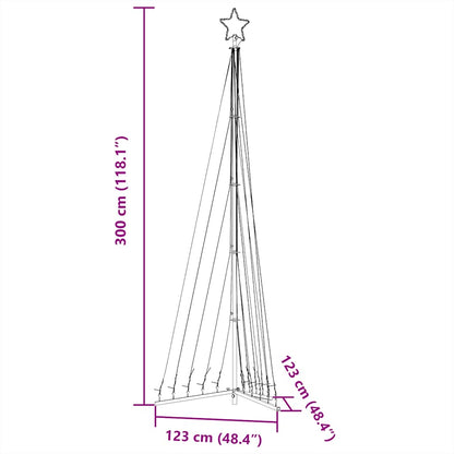 Albero di Natale a LED 495 LED Bianco Caldo 300,5 cm