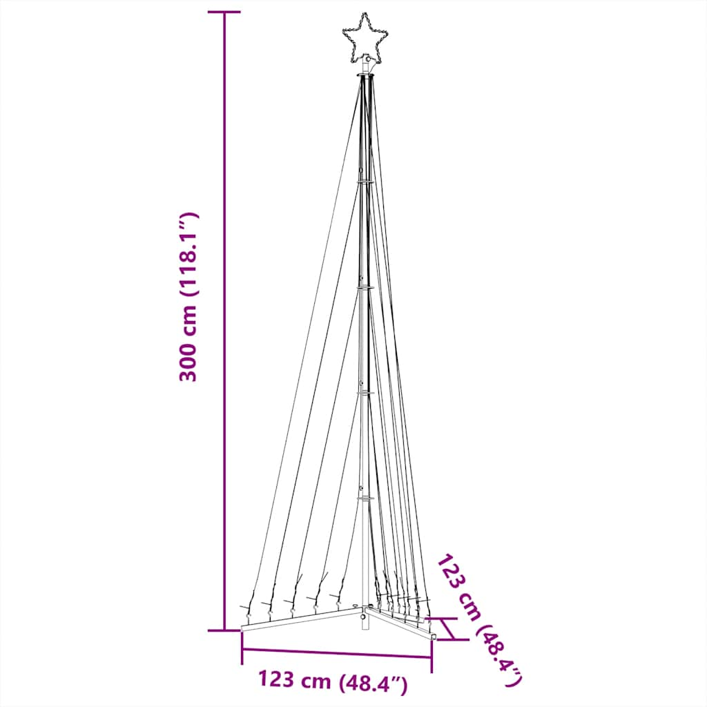 Albero di Natale a LED 495 LED Colorati 300,5 cm