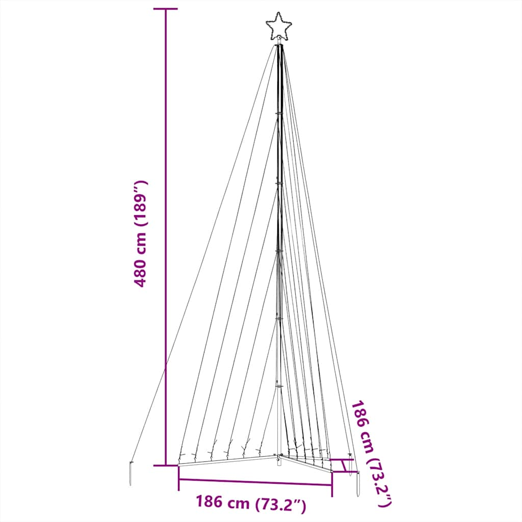 Albero di Natale a LED 789 LED Colorato 476 cm