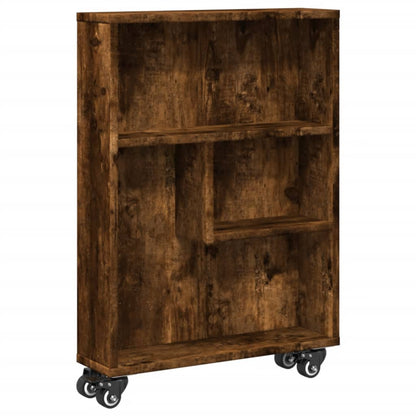 Carrello Stretto Rovere Fumo 48x13x68 cm in Truciolato - homemem39