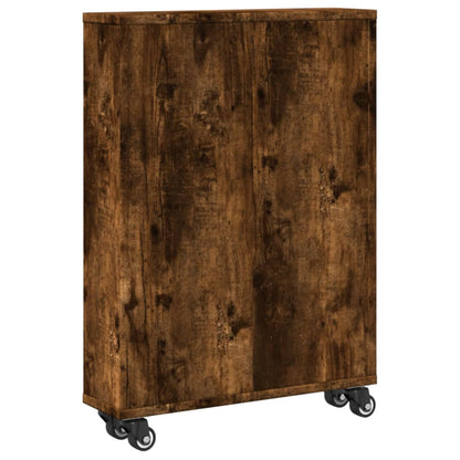 Carrello Stretto Rovere Fumo 48x13x68 cm in Truciolato