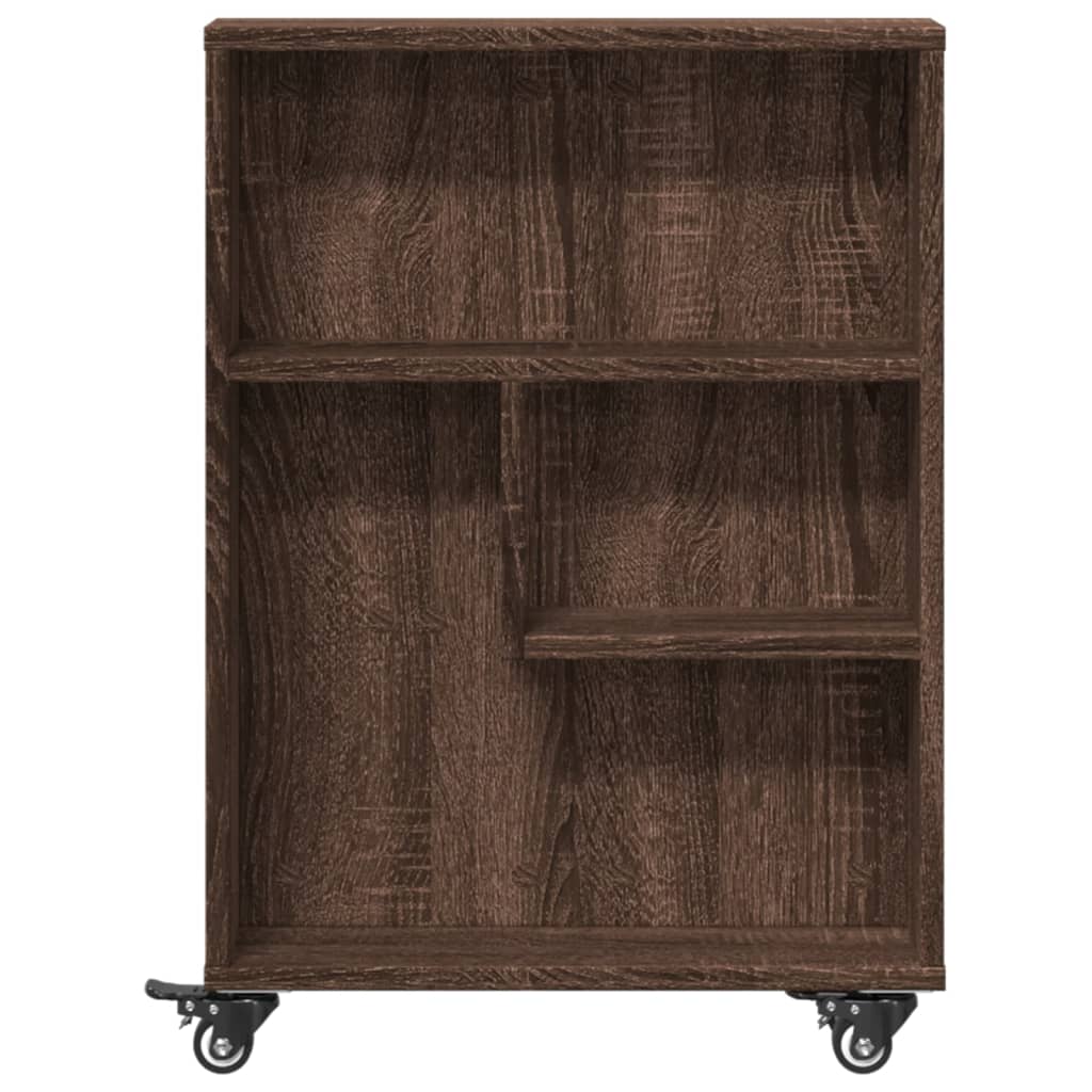 Carrello Stretto Marrone Rovere 48x13x68 cm in Truciolato - homemem39