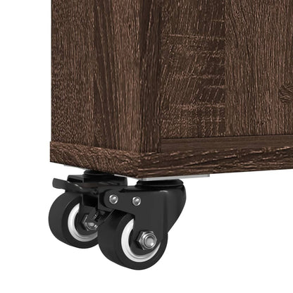 Carrello Stretto Marrone Rovere 48x13x68 cm in Truciolato - homemem39