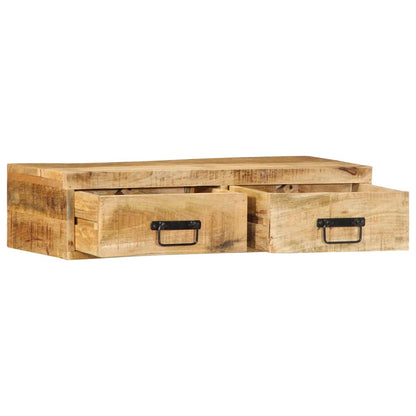 Mobile TV a Parete 80x30x19 cm Legno Grezzo Massello di Mango