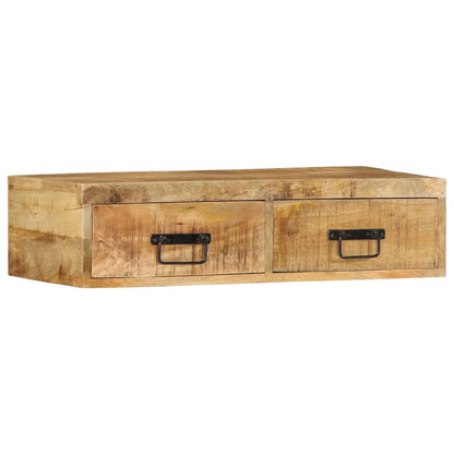 Mobile TV a Parete 80x30x19 cm Legno Grezzo Massello di Mango