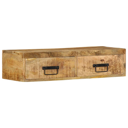 Mobile TV a Parete 80x30x19 cm Legno Grezzo Massello di Mango