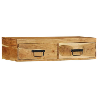 Mobile TV a Parete 80x30x19 cm in Legno Massello di Acacia