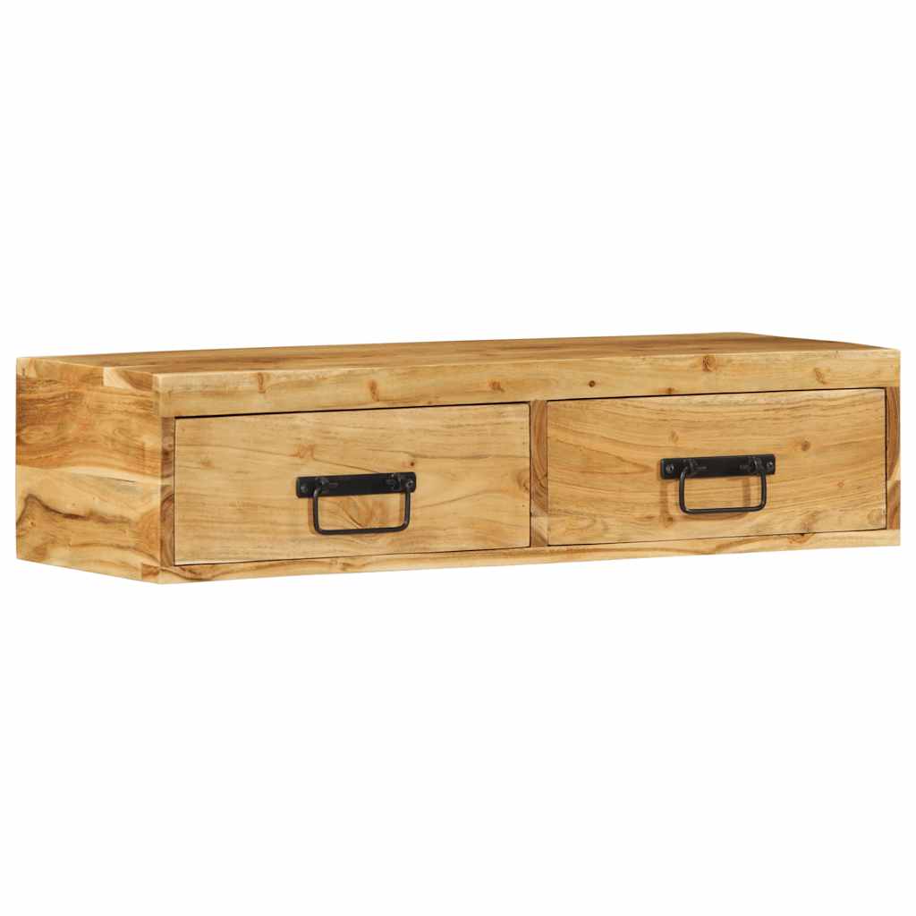 Mobile TV a Parete 80x30x19 cm in Legno Massello di Acacia