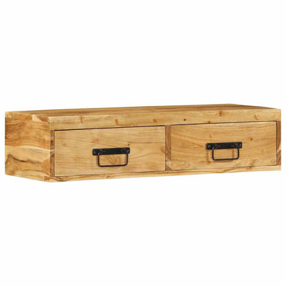 Mobile TV a Parete 80x30x19 cm in Legno Massello di Acacia