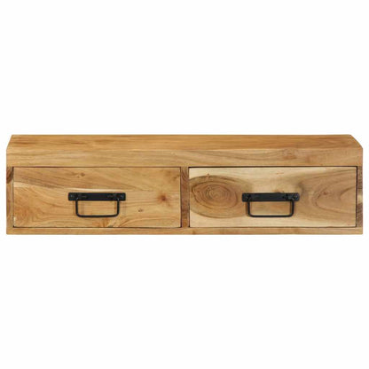 Mobile TV a Parete 80x30x19 cm in Legno Massello di Acacia