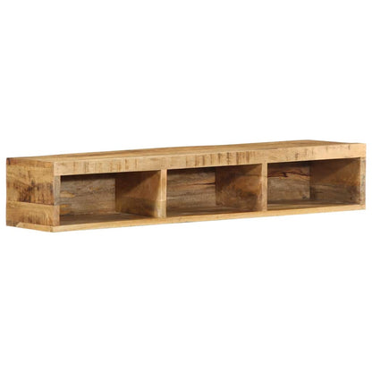 Mobile TV a Parete 100x30x19 cm Legno Grezzo Massello di Mango