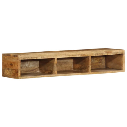 Mobile TV a Parete 100x30x19 cm Legno Grezzo Massello di Mango