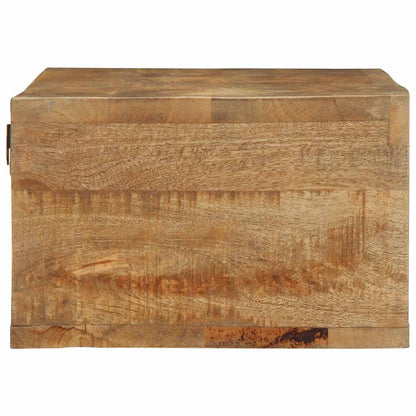 Mobile TV a Parete 100x30x19 cm Legno Grezzo Massello di Mango
