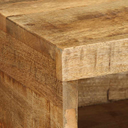 Mobile TV a Parete 100x30x19 cm Legno Grezzo Massello di Mango
