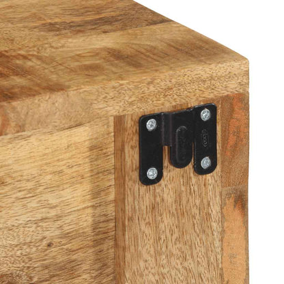 Mobile TV a Parete 100x30x19 cm Legno Grezzo Massello di Mango
