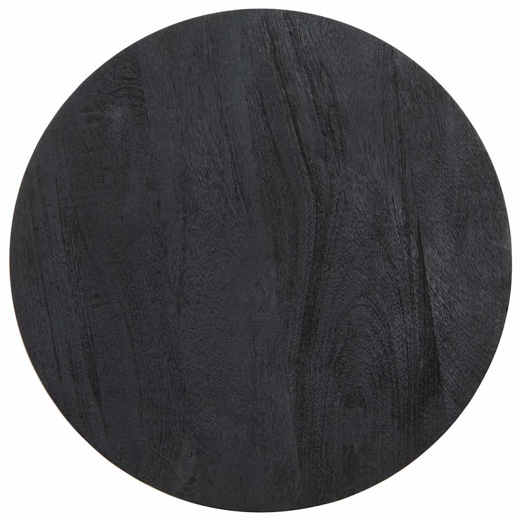 Tavolino da Salotto Nero Ø40x40 cm in Legno Massello di Mango