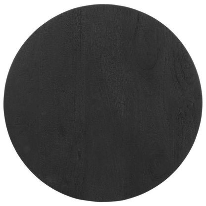 Tavolino da Salotto Nero Ø50x40 cm in Legno Massello di Mango