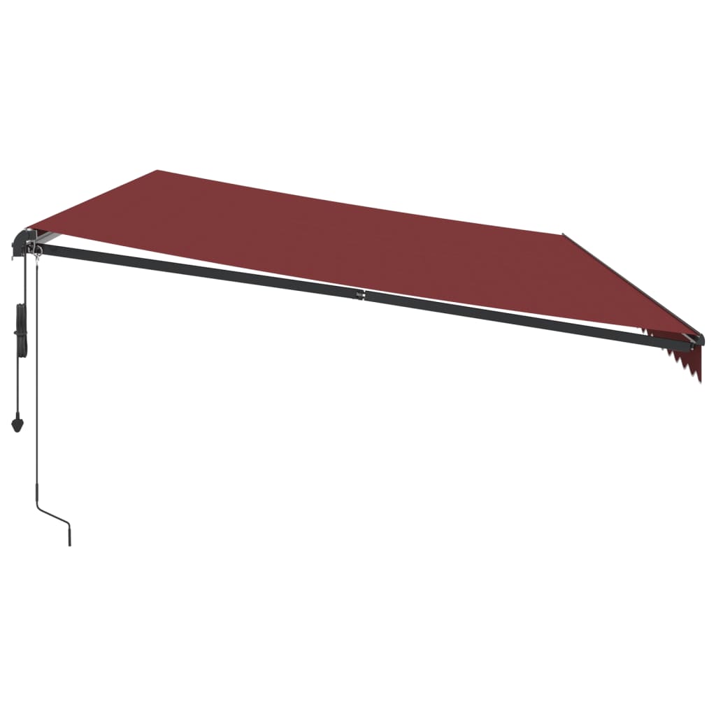 Tenda da Sole Retrattile Automatica con LED Bordò 600x300 cm - homemem39