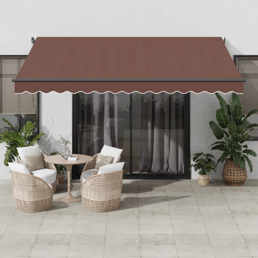 Tenda Sole Retrattile Manuale 400x300 cm Marrone - homemem39