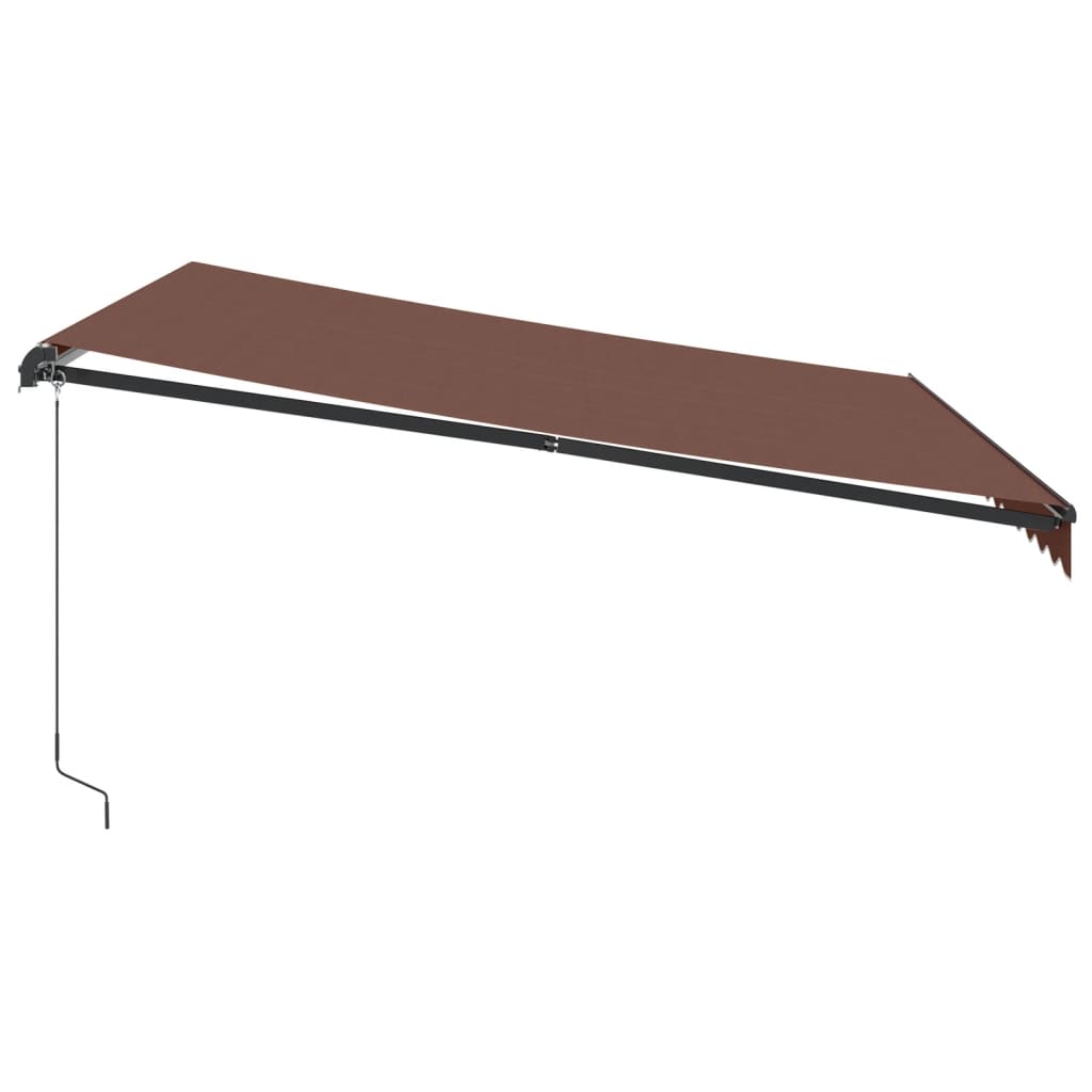 Tenda da Sole Retrattile Manuale con LED Marrone 400x300 cm - homemem39