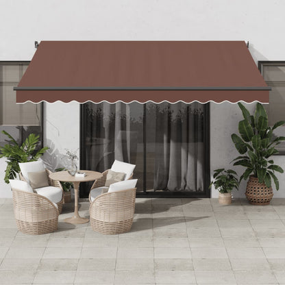 Tenda da Sole Retrattile Automatica con LED Marrone 400x300 cm - homemem39