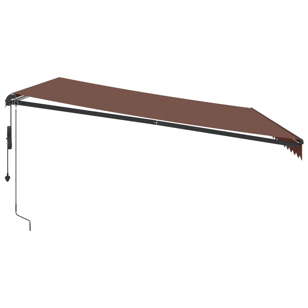 Tenda da Sole Retrattile Automatica con LED Marrone 450x300 cm - homemem39