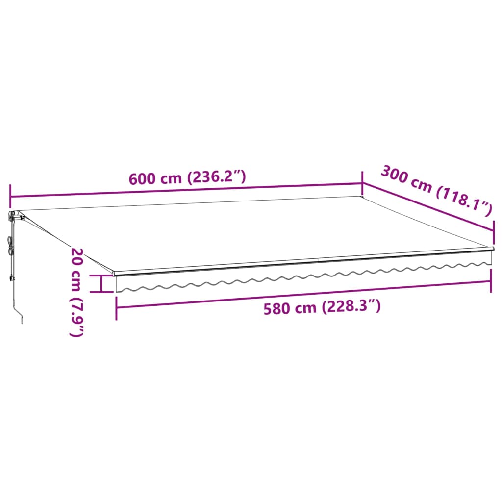 Tenda da Sole Retrattile Automatica Marrone 600x300 cm - homemem39