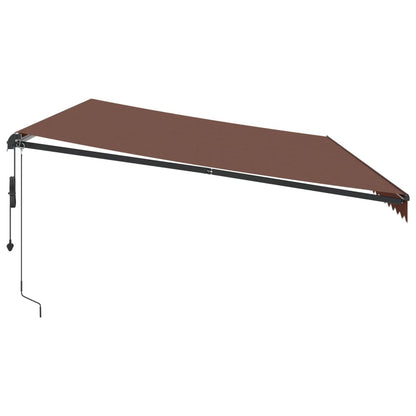 Tenda da Sole Retrattile Automatica con LED Marrone 600x300 cm - homemem39