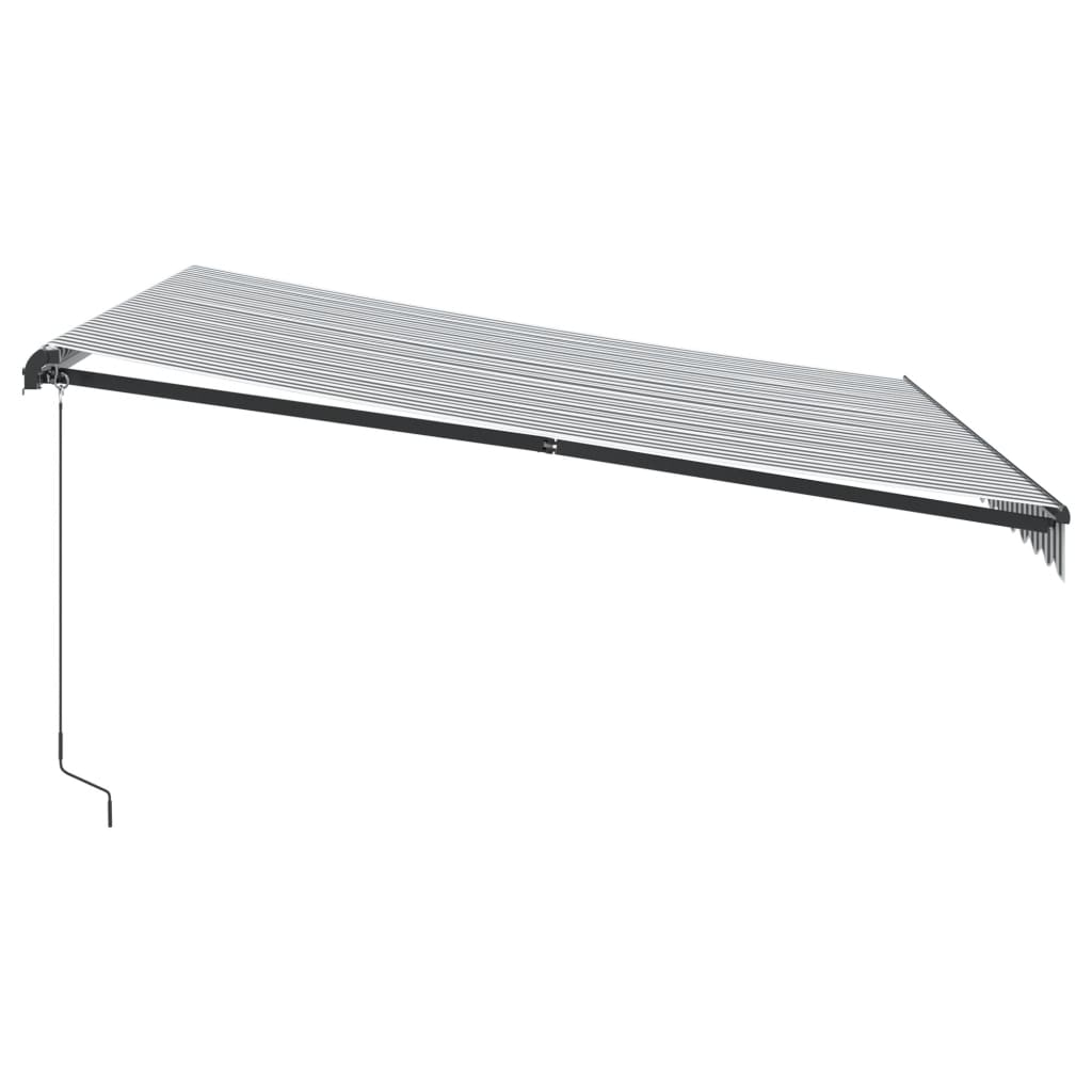 Tenda Retrattile Manuale con LED Antracite e Bianco 400x300 cm - homemem39