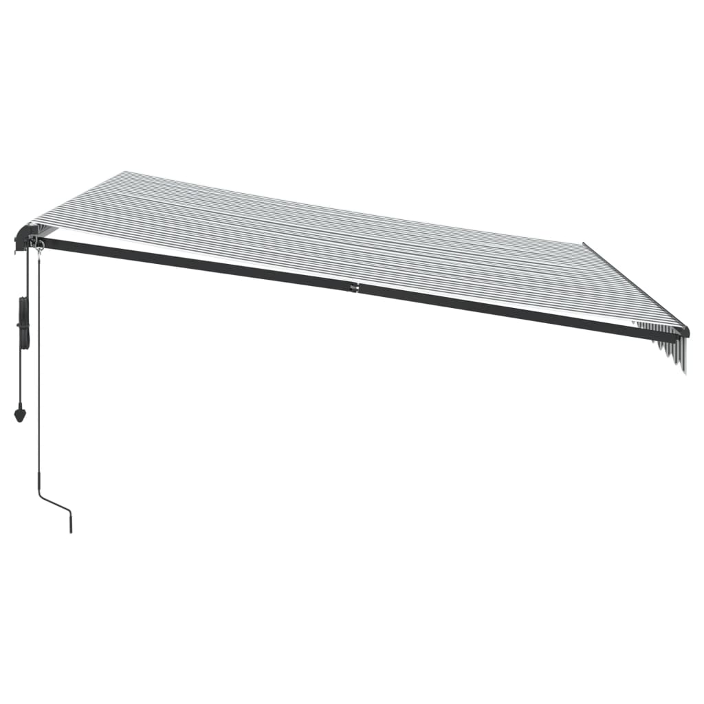 Tenda Retrattile Automatica LED Antracite e Bianco 400x300 cm - homemem39