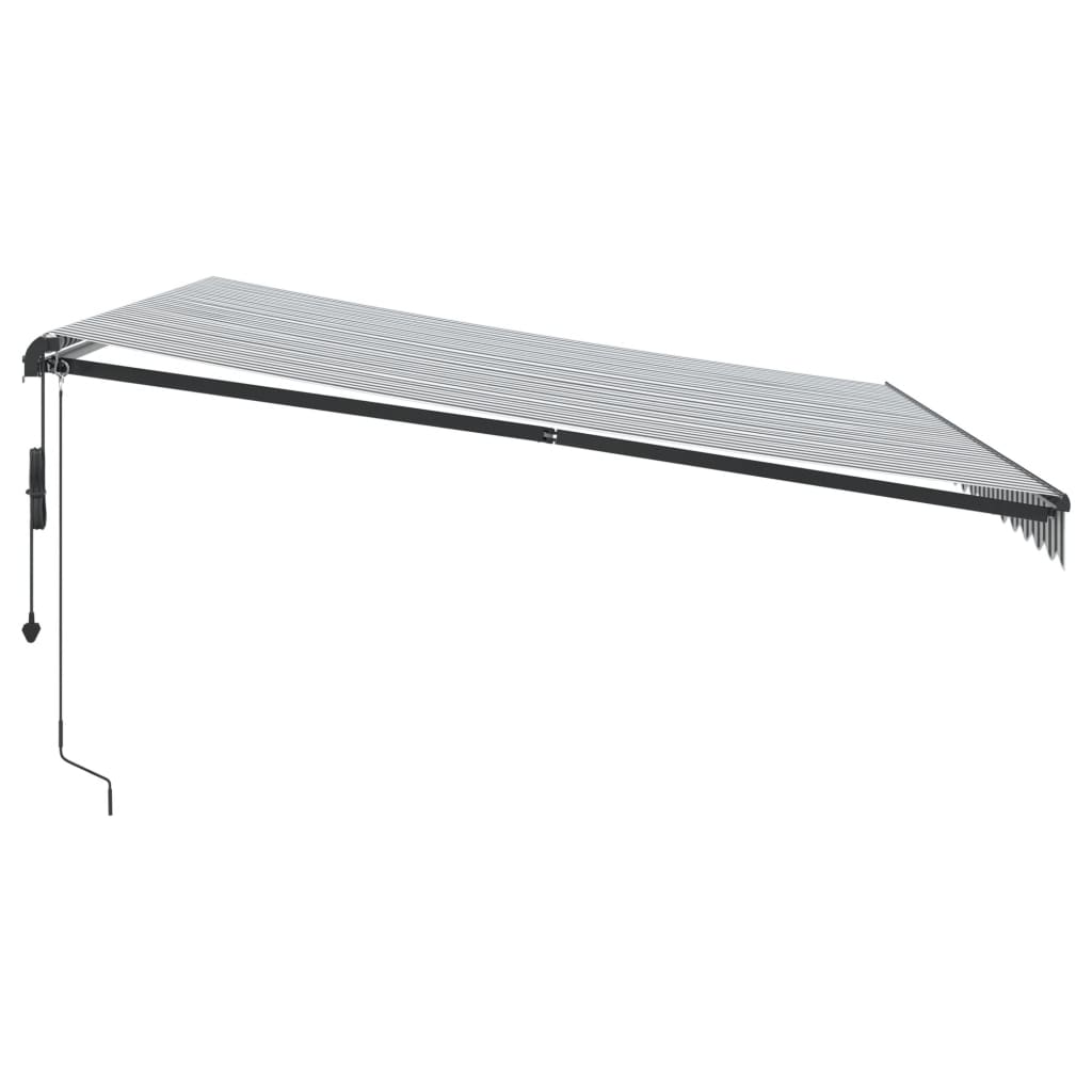 Tenda Retrattile Automatica LED Antracite e Bianco 450x300 cm - homemem39