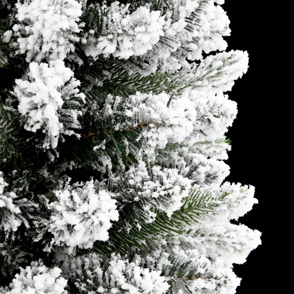 Albero Natale Artificiale Sottile Neve Floccata 150cm PVC e PE - homemem39