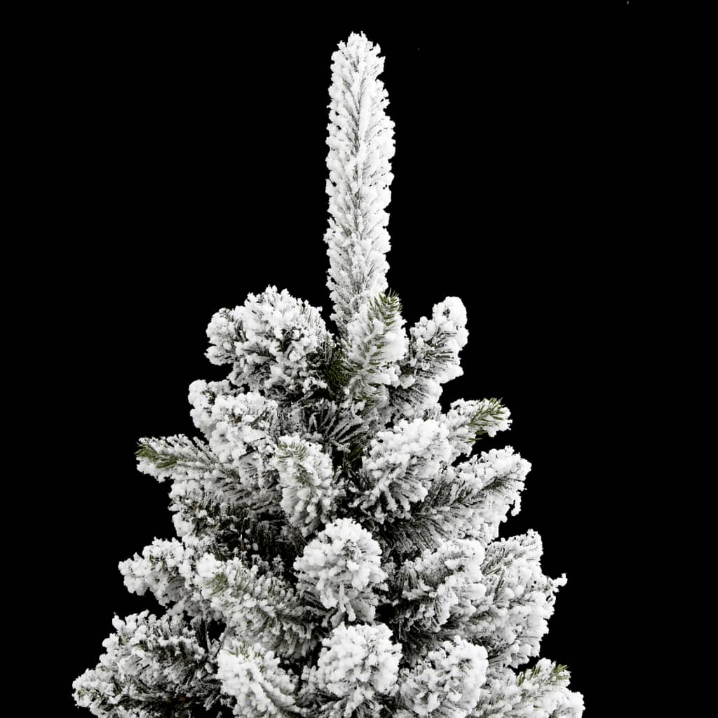 Albero Natale Artificiale Sottile Neve Floccata 150cm PVC e PE