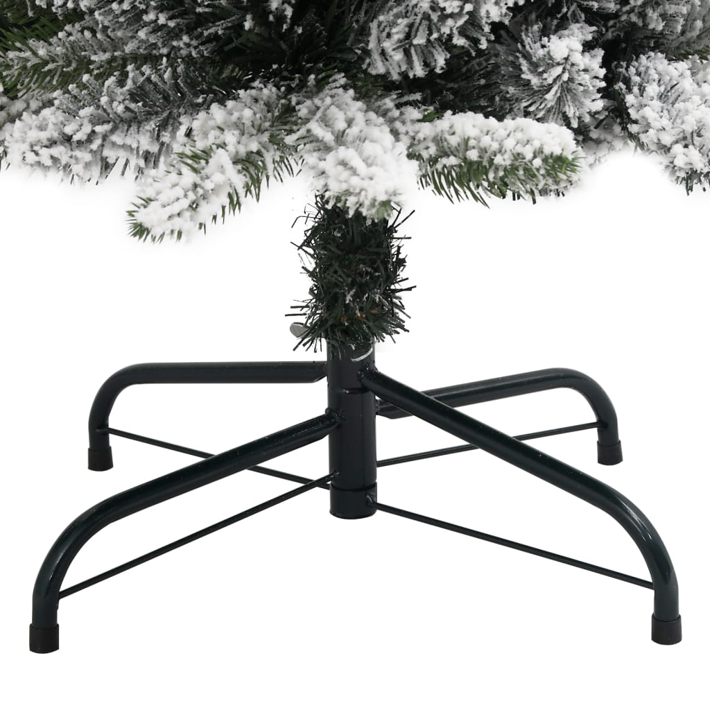 Albero Natale Artificiale Sottile Neve Floccata 180cm PVC e PE