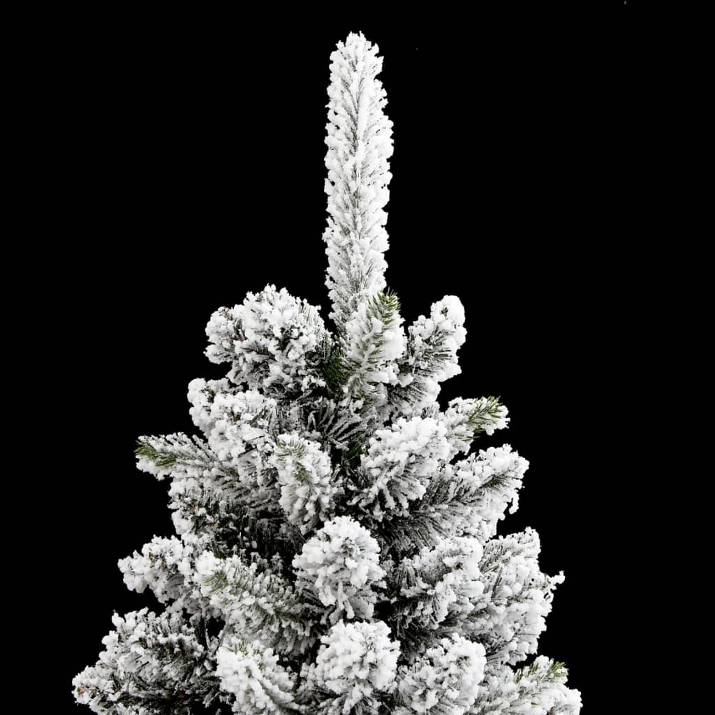 Albero Natale Artificiale Sottile Neve Floccata 120cm PVC e PE