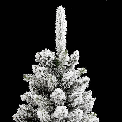 Albero Natale Artificiale Sottile Neve Floccata 120cm PVC e PE - homemem39