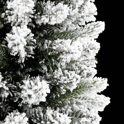 Albero Natale Artificiale Sottile Neve Floccata 240 cm PVC e PE