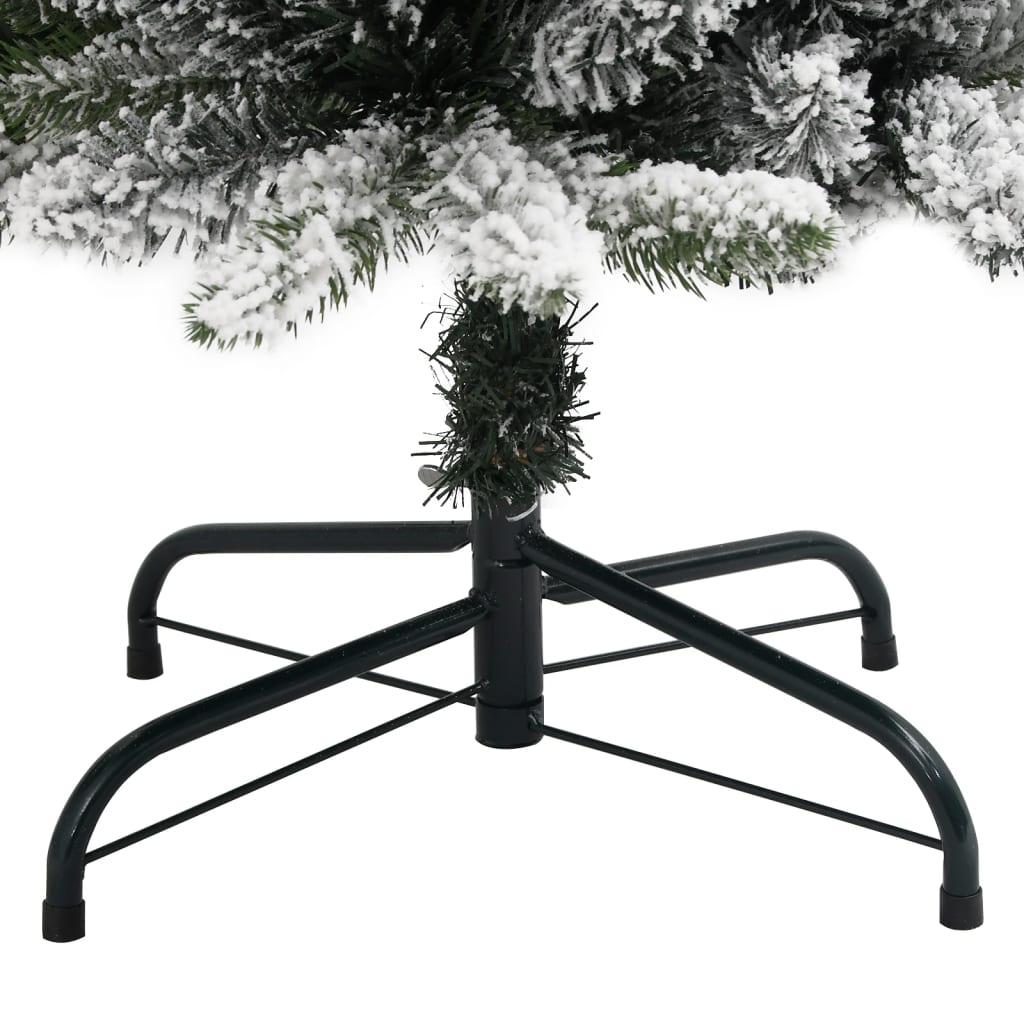 Albero Natale Artificiale Sottile Neve Floccata 240 cm PVC e PE - homemem39