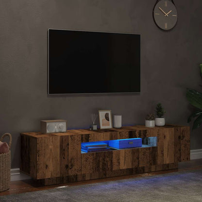 Mobile Porta TV con LED Legno Antico 160x35x40 cm Truciolato