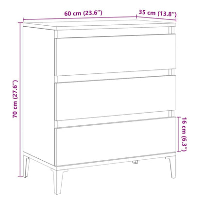 Credenza Rovere Artigianale 60x35x70 cm in Legno Multistrato