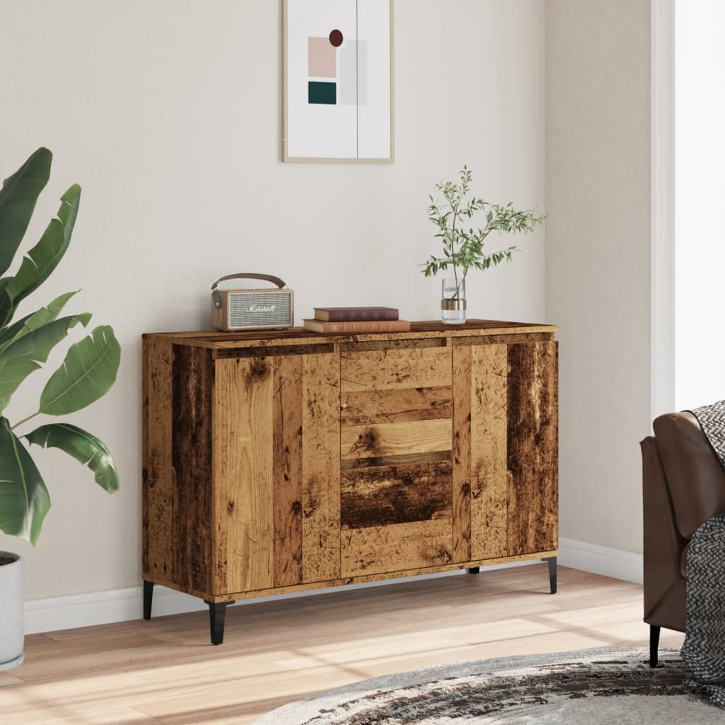 Credenza Legno Antico 102x35x70 cm in Legno Multistrato - homemem39